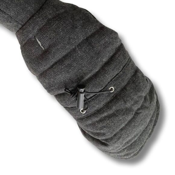 Dog Puffer Gray Tweed Cinched Waist with Fur Trimmed Hood • Size Small • NWT - Picture 6 of 13